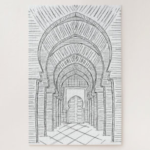 Jigsaw Puzzle von der Hand Gezeichnet Marokko