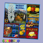 JIGSAW PUZZLE - Wüstenblüte: Kratzeretiketten hers<br><div class="desc">Ein großes Jigsaw Puzzle mit 20 cm², das 6 Bilder von Vintagen Labels der Kiste in einer großen Bildkollektion zusammenfasst. Beratungsgespräch Dieses Puzzle ist nur im Quadrat 20x20 Zoll mit 676 Stück erhältlich. ► ► Die hellblaue Hintergrundfarbe, die als Trennlinie zwischen Bildern und am Rand erscheint, ist der einzige Teil...</div>