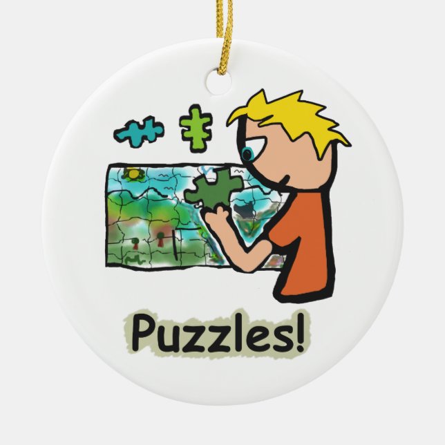 Jigsaw Puzzler Puzzles Keramik Ornament (Vorne)