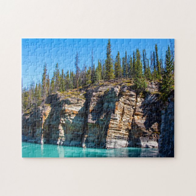 Jigsaws Athabasca River Jasper Canada. (Horizontal)
