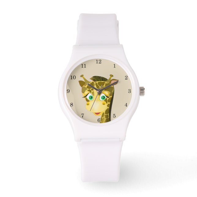 Jiji 1 - Women's Sporty White Silicon Watch Armbanduhr (Vorderseite)