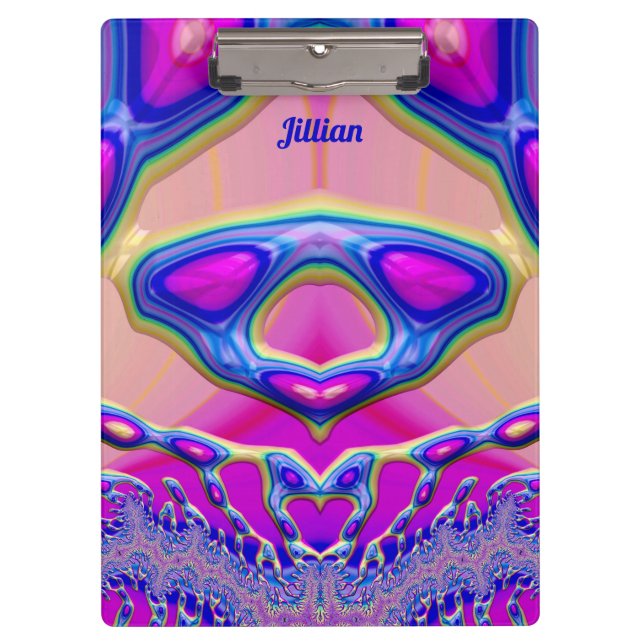 JILLIAN ~ BIZARRE 3D! ~ Pink Blue Green Original Klemmbrett (Vorderseite)