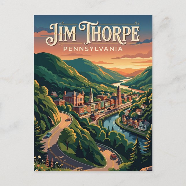 Jim Thorpe USA Postkarte (Vorderseite)