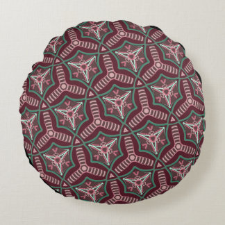 Jimette Design Rundkissen Burgund Grün Rundes Kissen