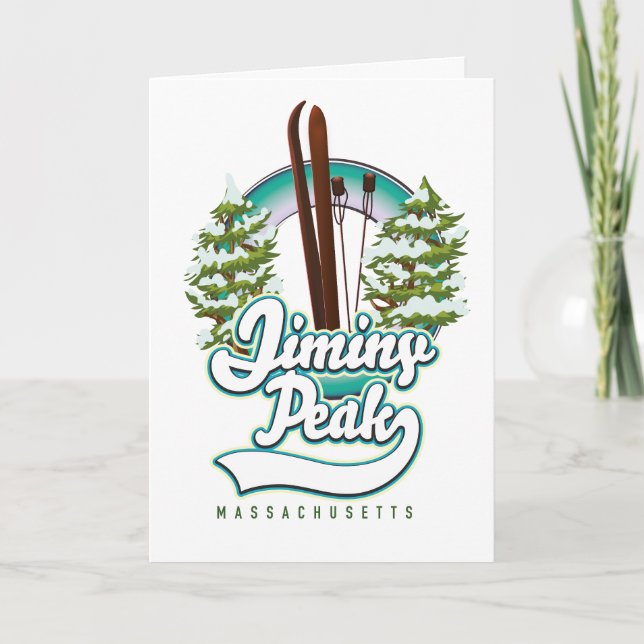 jiminy Peakmassachusetts Skigobild Feiertagskarte (Vorderseite)