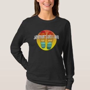 Jimmerson Lake Indiana Retro Flipflop Sunset Graph T-Shirt