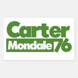 Jimmy Carter 76 Carter Mondale Retro-Politik Rechteckiger Aufkleber