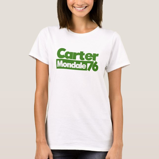 Jimmy Carter 76 Carter Mondale Retro-Politik T-Shirt (Vorderseite)