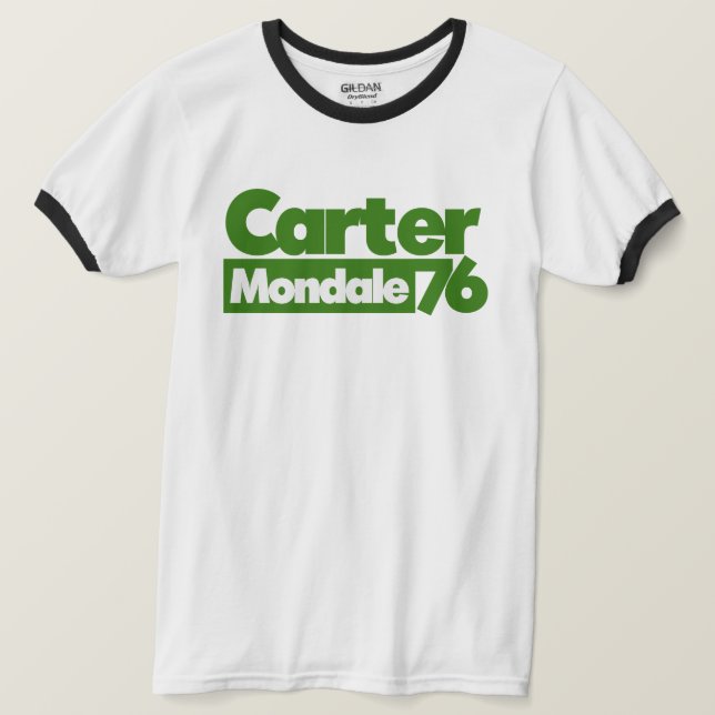 Jimmy Carter 76 Carter Mondale Retro-Politik T-Shirt (Design vorne)