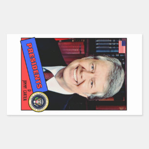 Jimmy Carter Baseball Card Rechteckiger Aufkleber