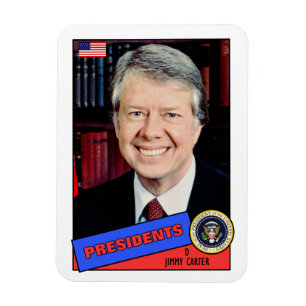 Jimmy Carter-Baseballkarte Magnet