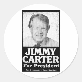 Jimmy Carter störte Schwarz und Weiß Runder Aufkleber
