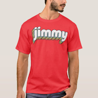 Jimmy Retro Rainbow Typografie Faded Style T-Shirt