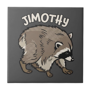 Jimothy Waschbär im Comic-Stil Tier Fliese
