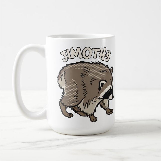 Jimothy Waschbär im Comic-Stil Tier Kaffeetasse (Links)