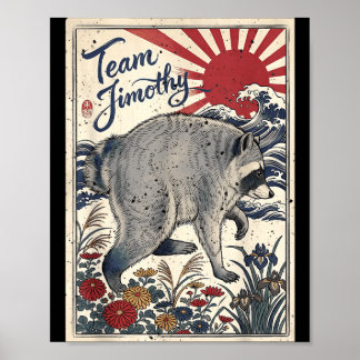 Jimothy Waschbär Lustiger Müll Panda Team Jimothy Poster