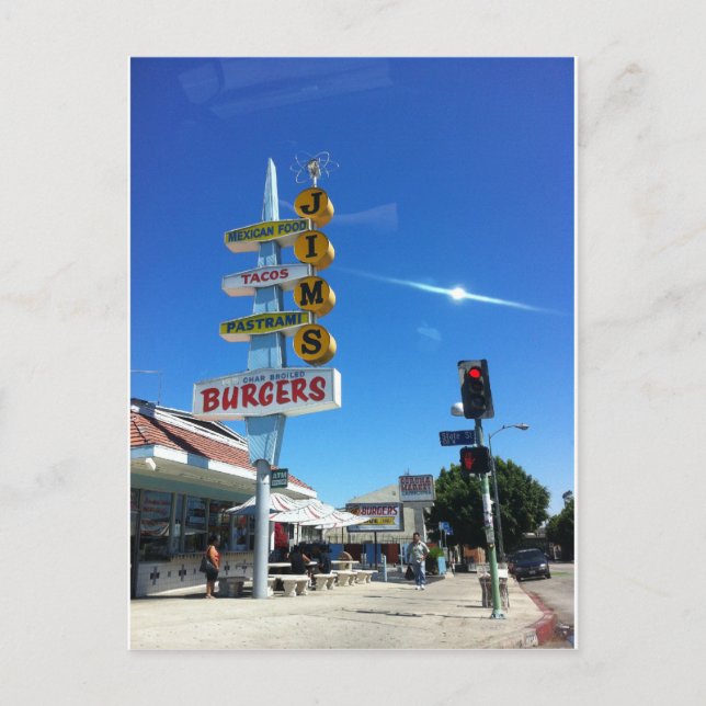 Jim's Burgers East los Angeles Foto durch Schlamm Postkarte (Vorderseite)