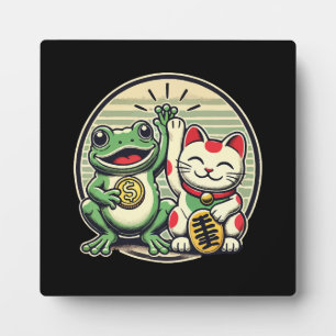 Jin Chan und Maneki Neko - Glück und Wohlstand Fotoplatte