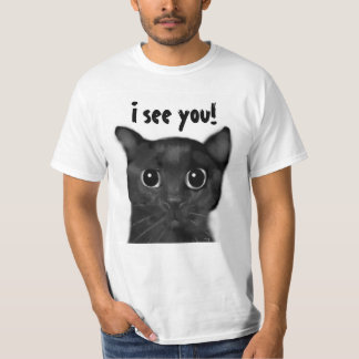Jin-Jin schwarze Katzen-Shirt T-Shirt