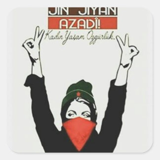 Jin Jiyan Azadi Quadratischer Aufkleber