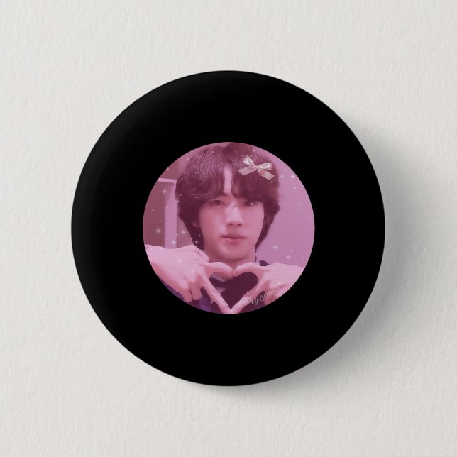 Jin Pink Ribbon Icon Sticker Button (Vorderseite)