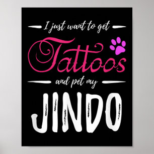 Jindo Dog Lover Tattoo Funny Dog Mama Geschenk Ide Poster