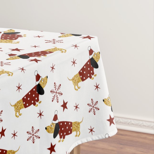 Jingle All the Dackel Way Tischdecke (Beispiel)
