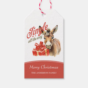 Jingle All the way Christmas Farm Donkey Geschenkanhänger