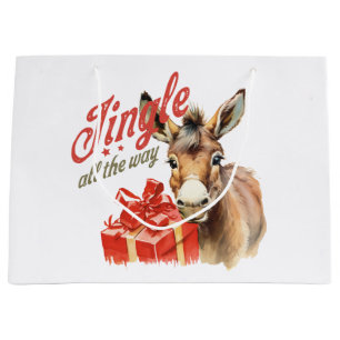 Jingle All the way Christmas Farm Donkey Große Geschenktüte