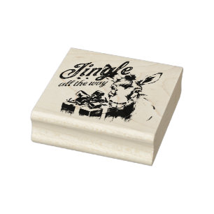 Jingle All the way Christmas Farm Donkey Gummistempel