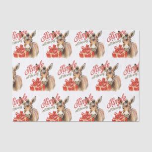 Jingle All the way Christmas Farm Donkey Seidenpapier