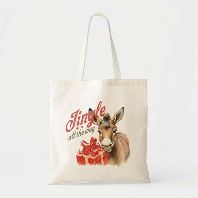Jingle All the way Christmas Farm Donkey Tragetasche (Vorne)