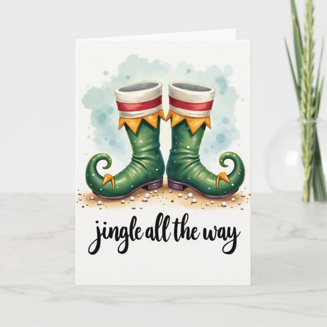 Jingle All The Way Elf Boots Card Karte (Vorderseite)