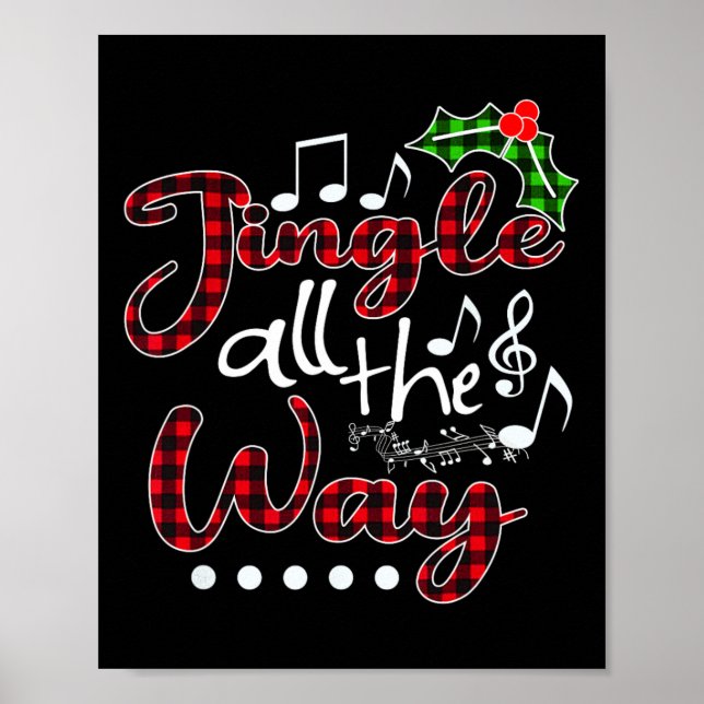Jingle All The Way Red Buffalo Plaid Christmas  Poster (Vorne)