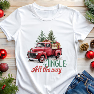 Jingle All The Way Rote LKW Weihnachten Tri-Blend Shirt