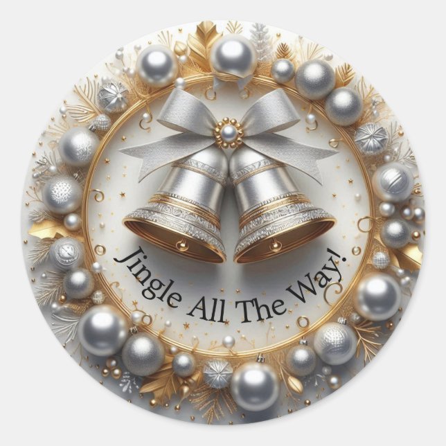 Jingle All The Way! Runder Aufkleber (Vorderseite)