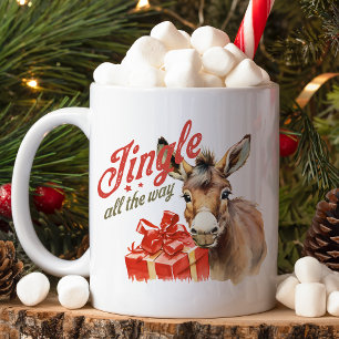 Jingle All the Way Weihnachtsbauernhof Esel Kaffeetasse