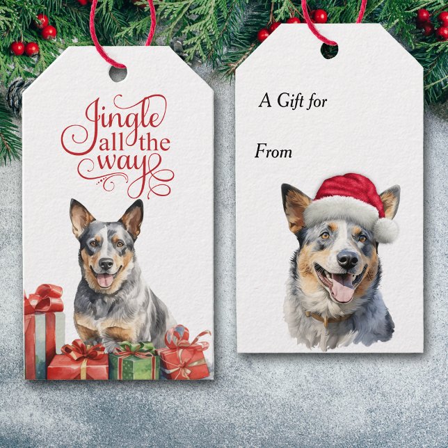 Jingle All Way Australian Cattle Dog Christmas Geschenkanhänger (Von Creator hochgeladen)
