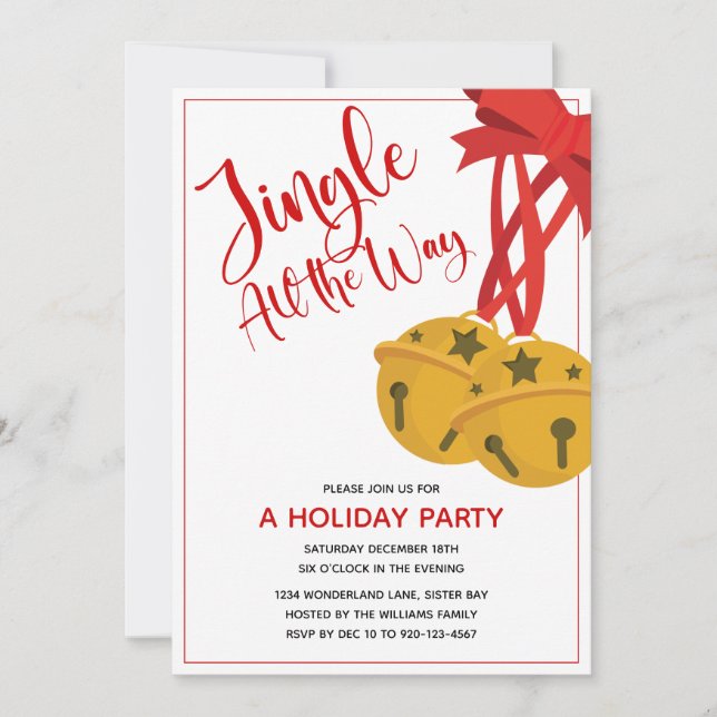 Jingle All Way Bells Fête Invitation (Devant)
