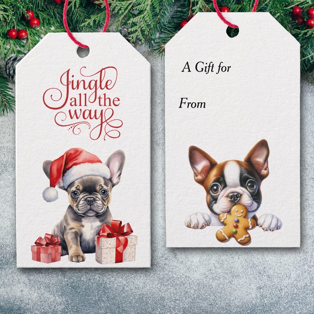 Jingle All Way French Bulldog Christmas Geschenkanhänger (Von Creator hochgeladen)