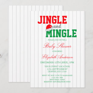 Jingle and Mingle Christmas Baby Shower Einladung