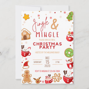 Jingle and Mingle Christmas Cookie Party Einladung
