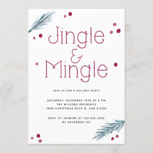 Jingle and Mingle Christmas Foliage Party Einladung