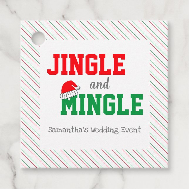 Jingle and Mingle Christmas Wedding Geschenkanhänger (Vorderseite)
