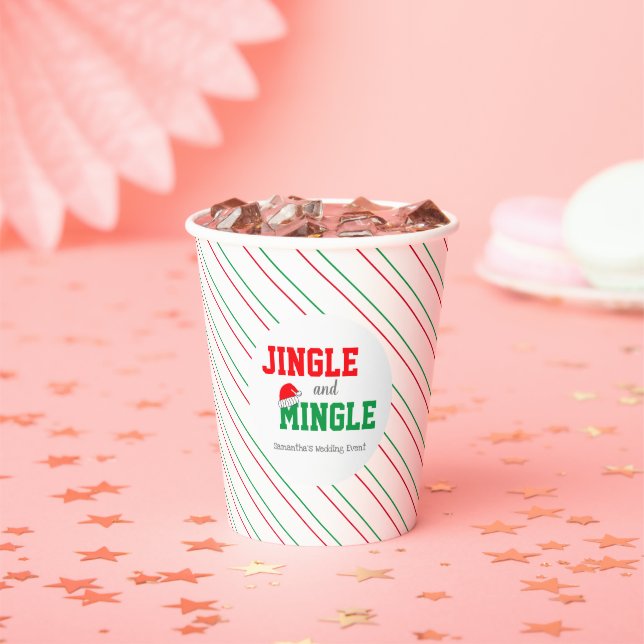 Jingle and Mingle Christmas Wedding Pappbecher (Insitu)