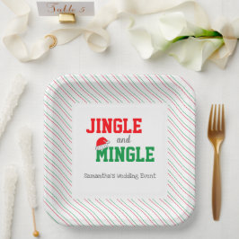 Jingle and Mingle Christmas Wedding Pappteller