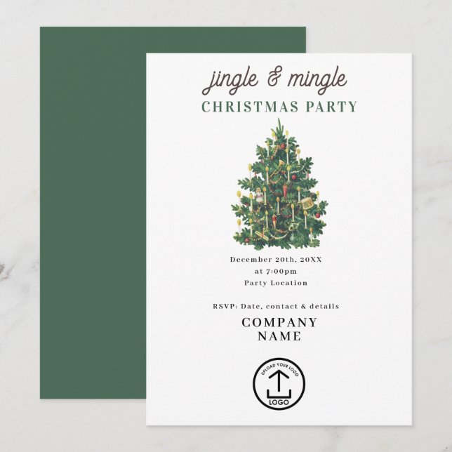 Jingle and Mingle Holiday Business Christmas Party Einladung (Vorne/Hinten)