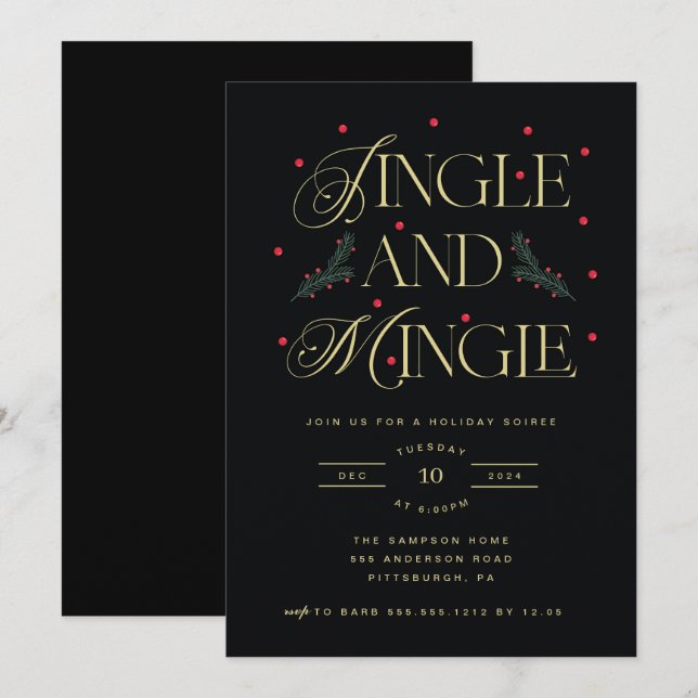 Jingle and Mingle Holiday Party - Einladung (Vorne/Hinten)