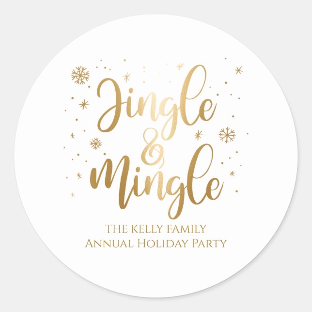 Jingle and Mingle Holiday Runder Aufkleber (Vorderseite)