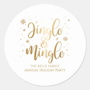 Jingle and Mingle Holiday Runder Aufkleber